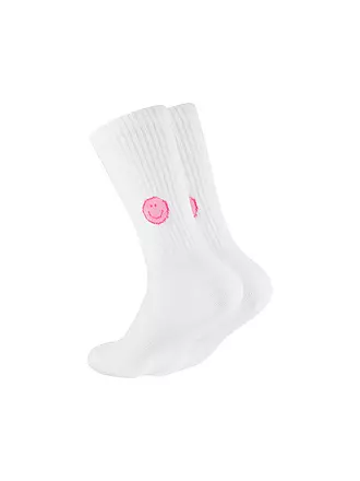 OOLEY | Socken ICON PINK SMILE weiss | 